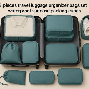 8 Pieces Travel Luggage Organizer Bags Set Waterproof Suitcase Packing Cubes for Clothes Shoes Toiletries Accessory