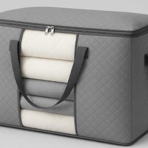 Large Capacity Wardrobe Storage Bag with Reinforced Handles for Comforters Blankets Bedding and Seasonal Clothes