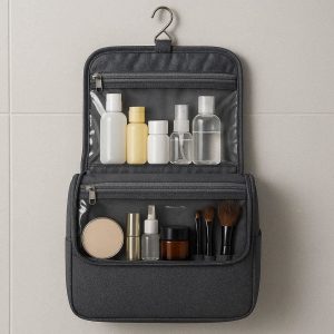 4 Hanging Travel Toiletry Bag Large Capacity Cosmetic Makeup Organizer with Sturdy Hook and Water Resistant Material