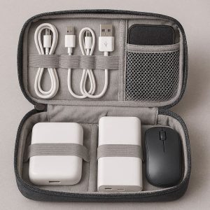 Electronic Accessories Organizer Bag Portable Cable Management Pouch for Chargers Power Banks Mouse and Hard Drives