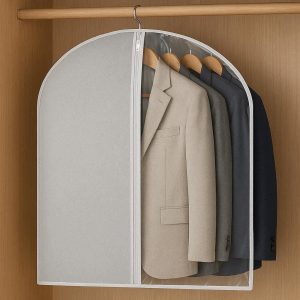 Dustproof Hanging Suit Cover and Garment Bag for Closet Storage with Clear Window and Full Zipper